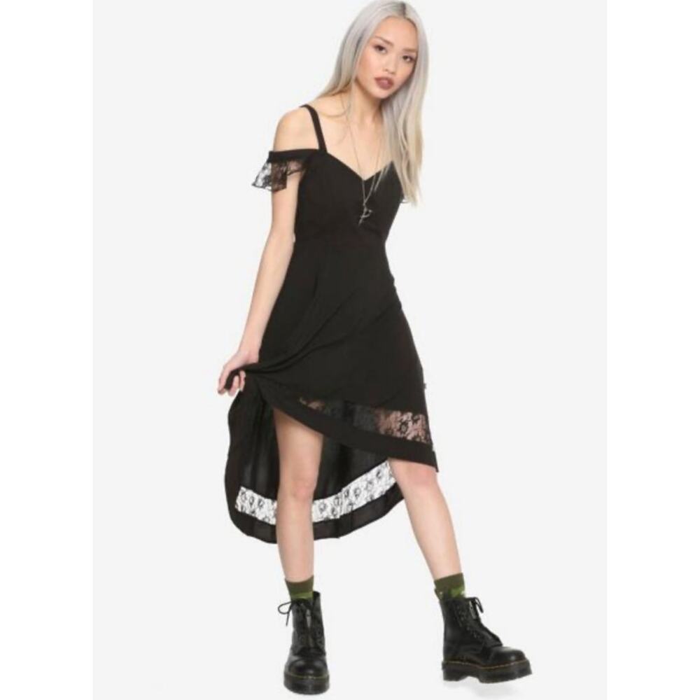 Royal Bones Black Lace Trim Dress